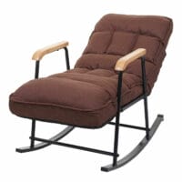 Schaukelstuhl JAM-K40 Relaxsessel Liegefunktion Metall dunkelbraun
