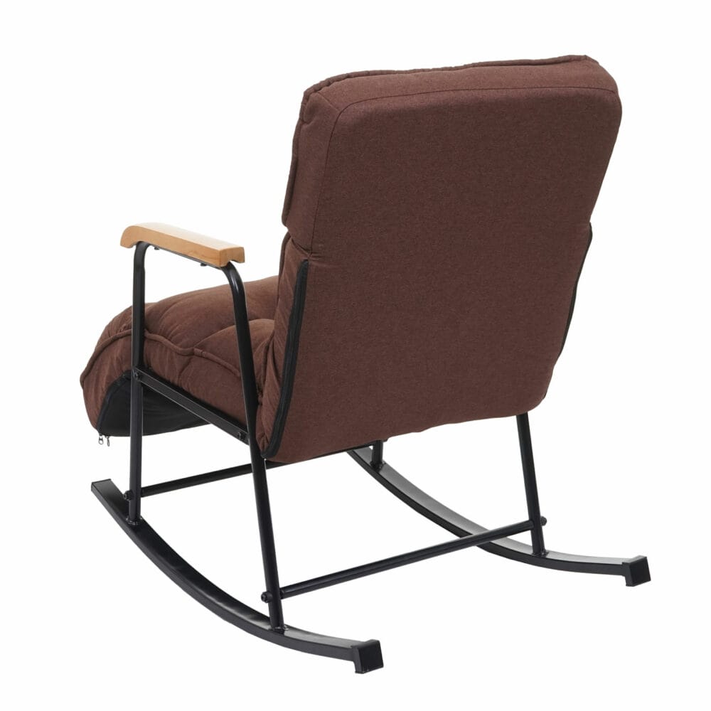 Schaukelstuhl JAM-K40 Relaxsessel Liegefunktion Metall dunkelbraun