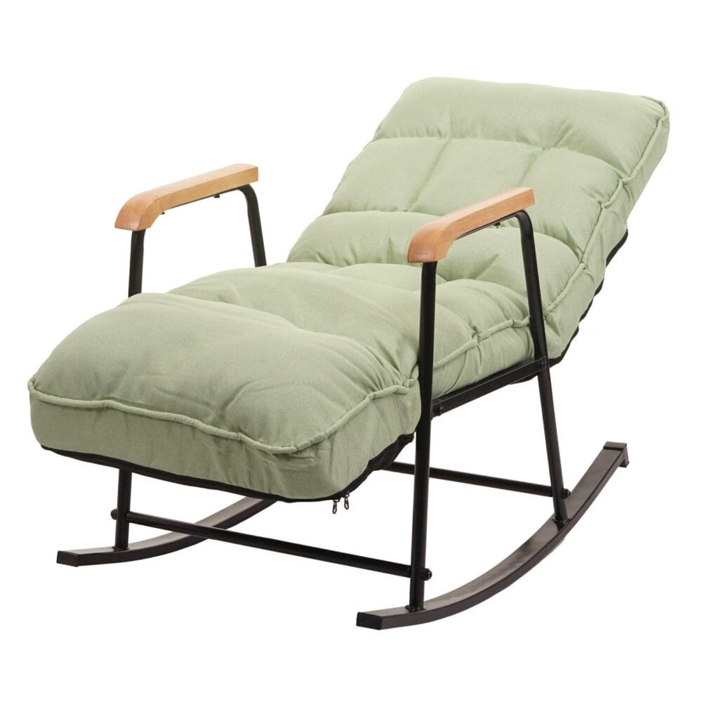 Schaukelstuhl JAM-K40 Relaxsessel Liegefunktion Metall mint-grün
