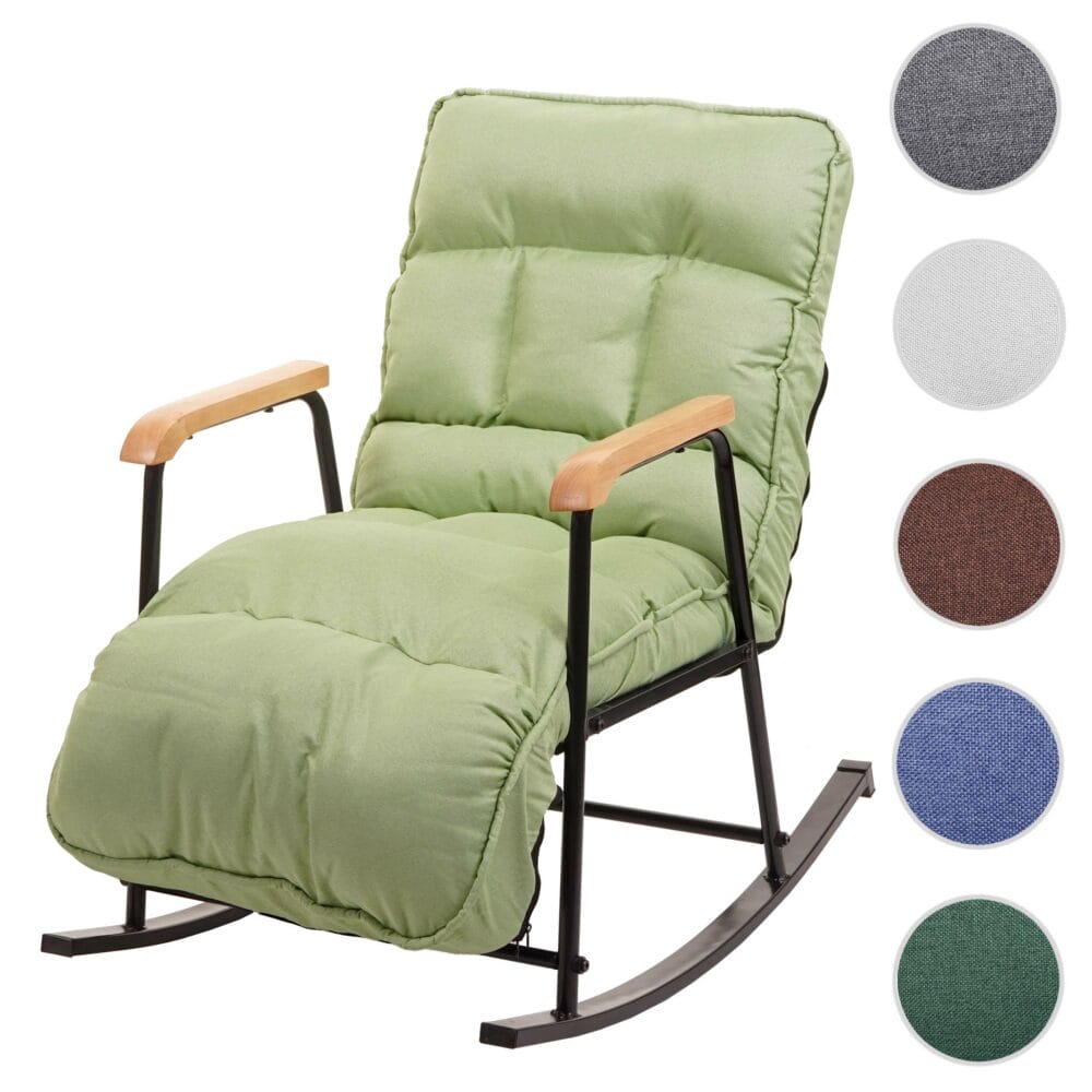 Schaukelstuhl JAM-K40 Relaxsessel Liegefunktion Metall mint-grün
