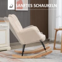 Schaukelstuhl Relaxsessel Berbervlies Beige 71x92x101cm