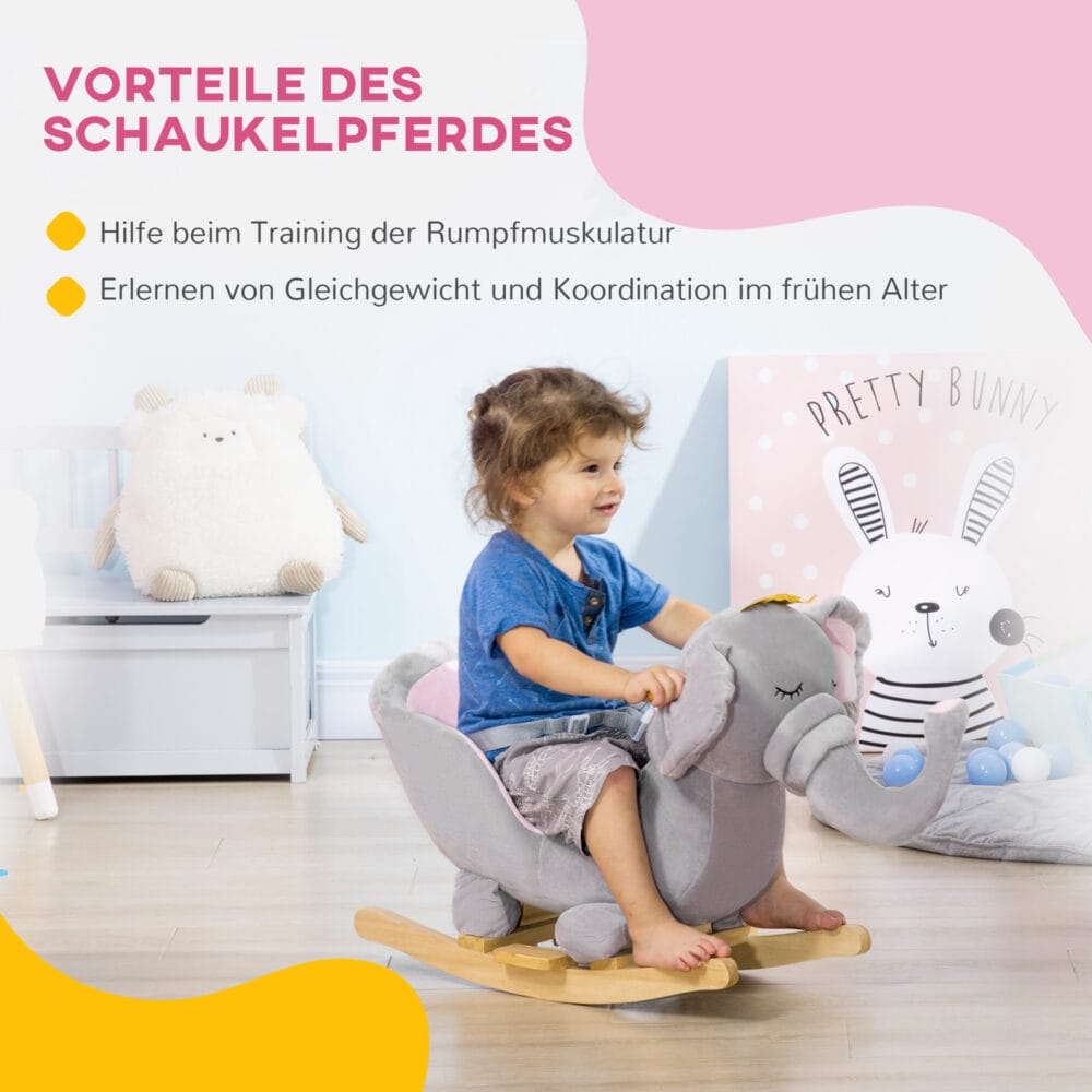 Schaukeltier Elefant mit Sound 60cmx33cmx45cm
