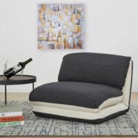 Schlafsessel Schlafsofa Funktionssessel Stoff/Textil creme/schwarz