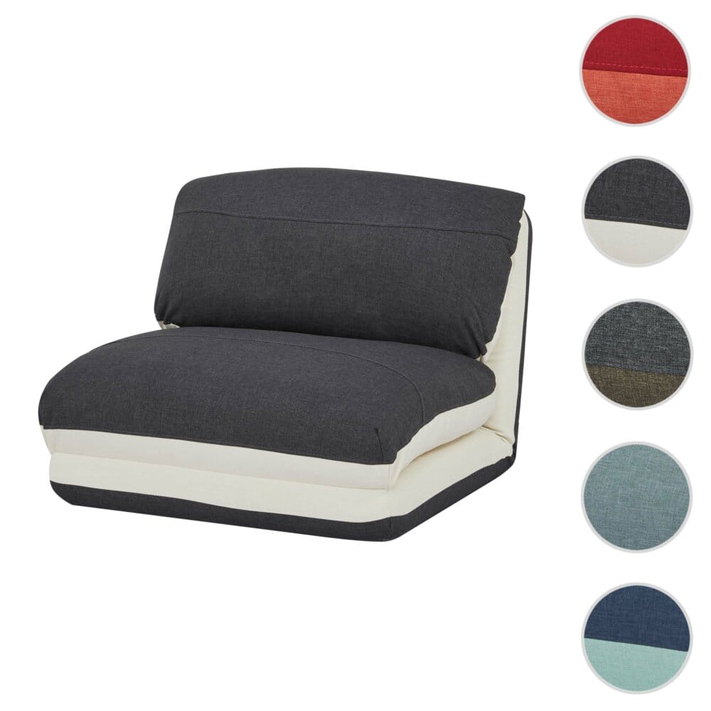 Schlafsessel Schlafsofa Funktionssessel Stoff/Textil creme/schwarz