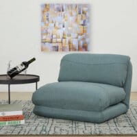 Schlafsessel Schlafsofa Funktionssessel Stoff/Textil grau-blau