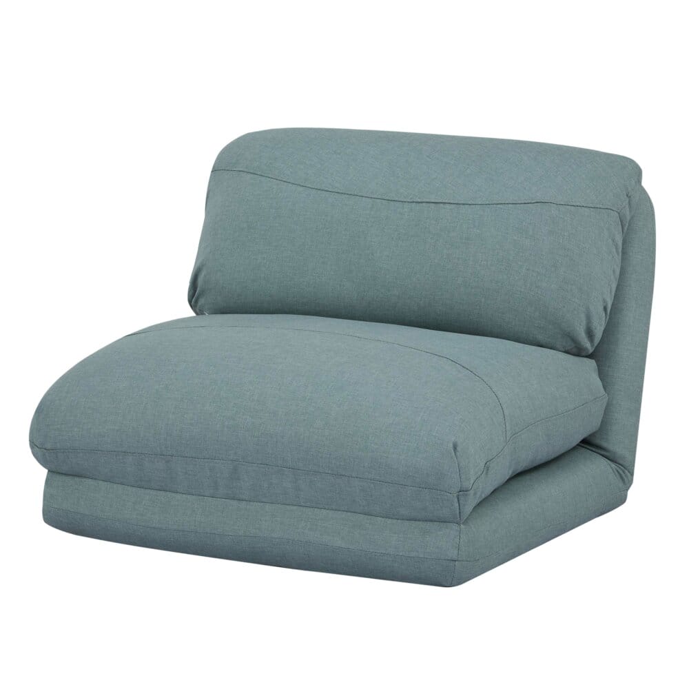 Schlafsessel Schlafsofa Funktionssessel Stoff/Textil grau-blau