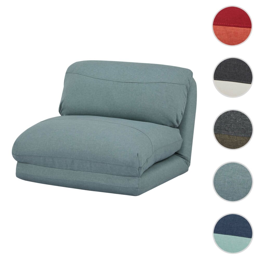 Schlafsessel Schlafsofa Funktionssessel Stoff/Textil grau-blau