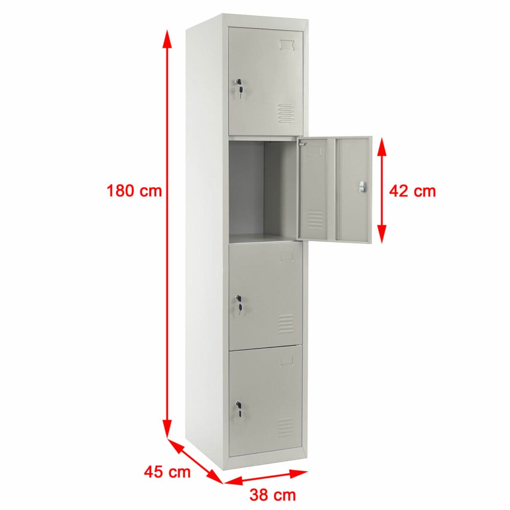 Schliessfach Boston Spind Metall 180x38x45cm ~ grau