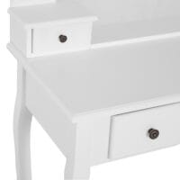 Schminktisch Kosmetiktisch drei Schubladen und Hocker weiss