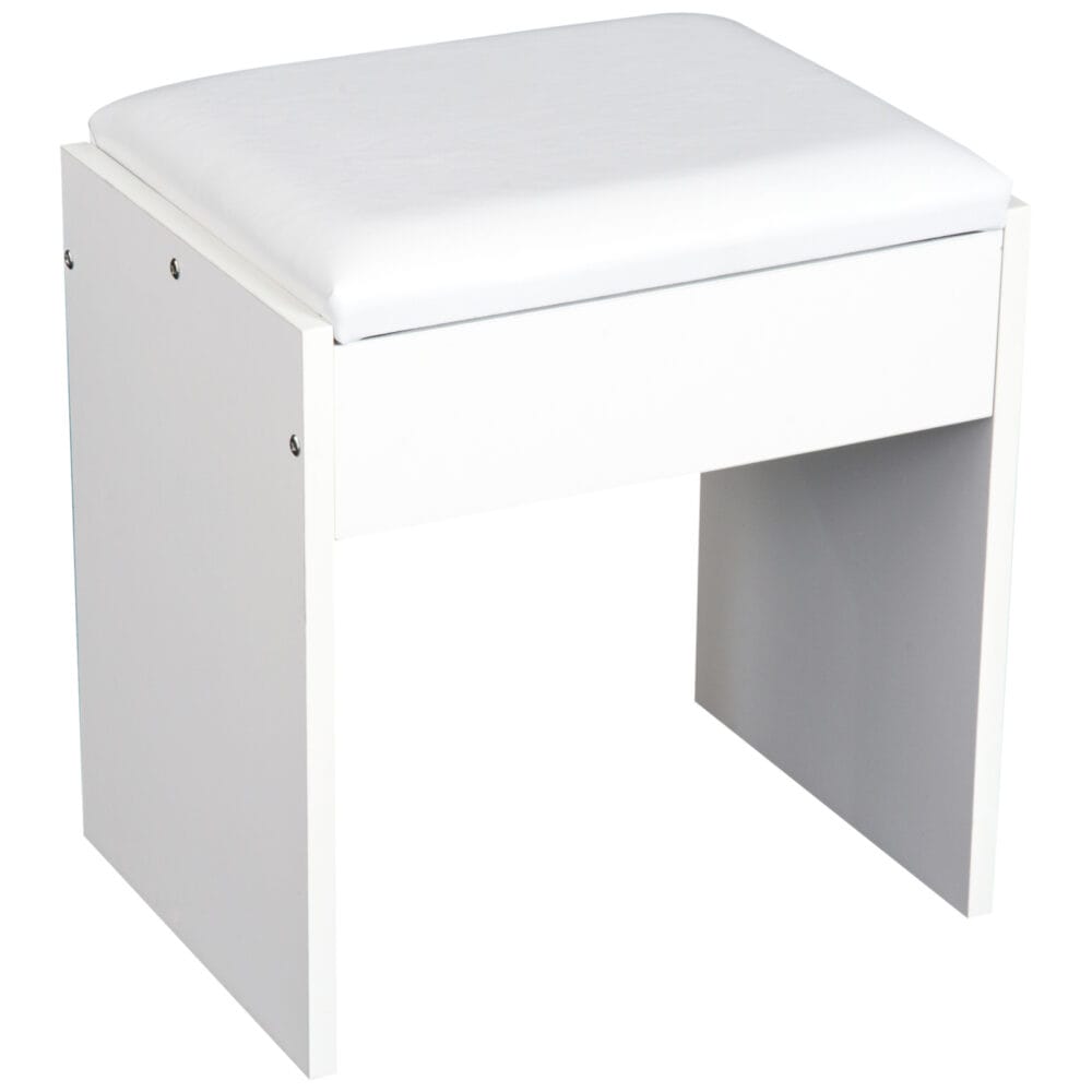 Schminktisch Kosmetiktisch mit Klappspiegel und Hocker weiss