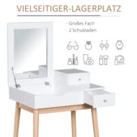 Schminktisch Kosmetiktisch mit Klappspiegel weiss Frisiertisch