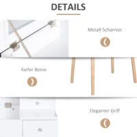 Schminktisch Kosmetiktisch mit Klappspiegel weiss Frisiertisch