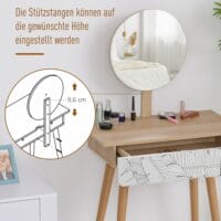 Schminktisch Kosmetiktisch mit Spiegel und Schublade