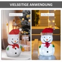 Schneemann mit LED 30 cm x 30 cm x 51 cm