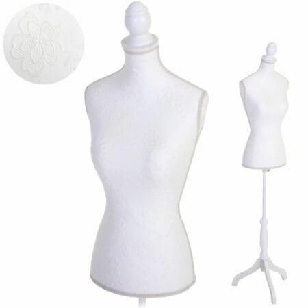 Schneiderpuppe weiblich Schaumstoff ~ Weiss mit Spitze