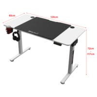 Höhenverstellbarer Tisch Stryn 120x60cm weiss