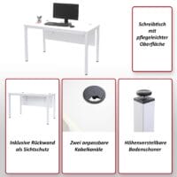 Schreibtisch Bürotisch Computertisch 120x60cm schwarz