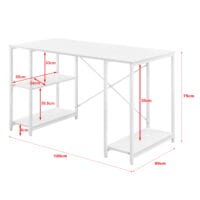 Schreibtisch Aarhus 75x120x60 cm mit 3 Ablagen