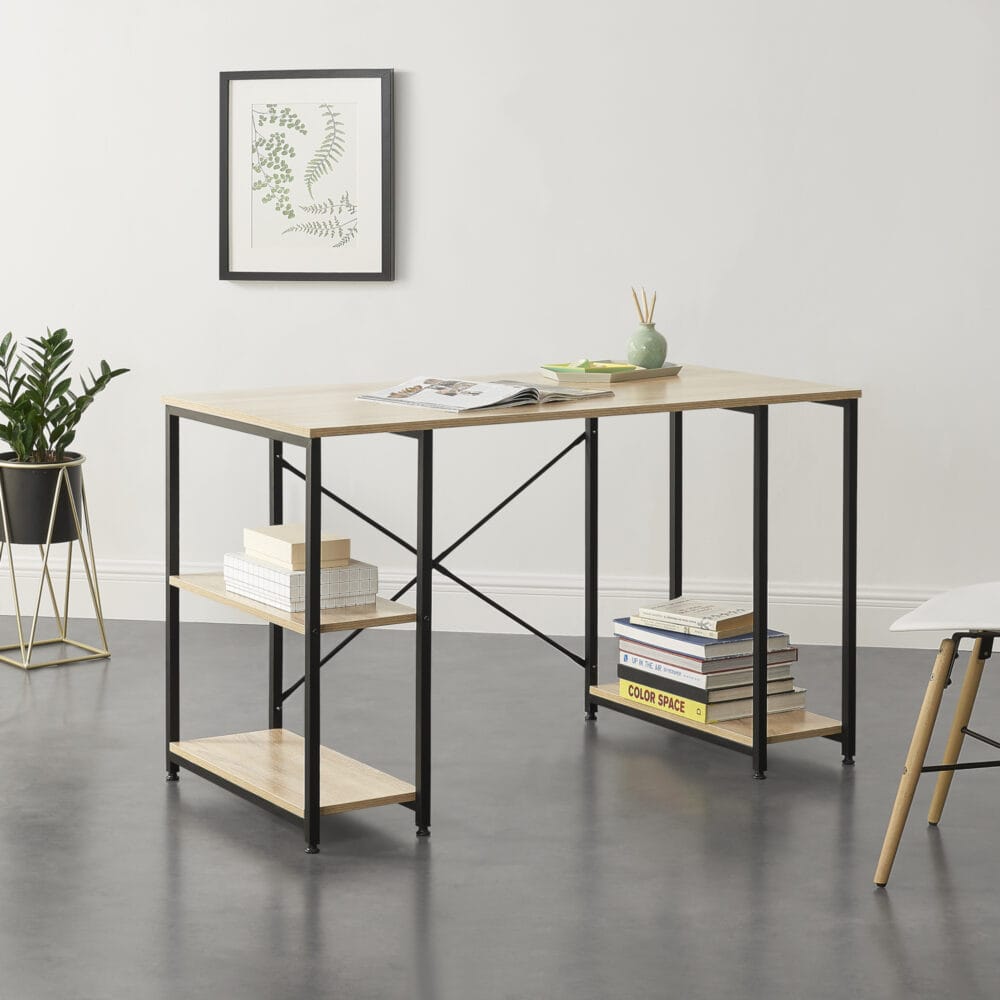 Schreibtisch Aarhus 75x120x60 cm mit 3 Ablagen