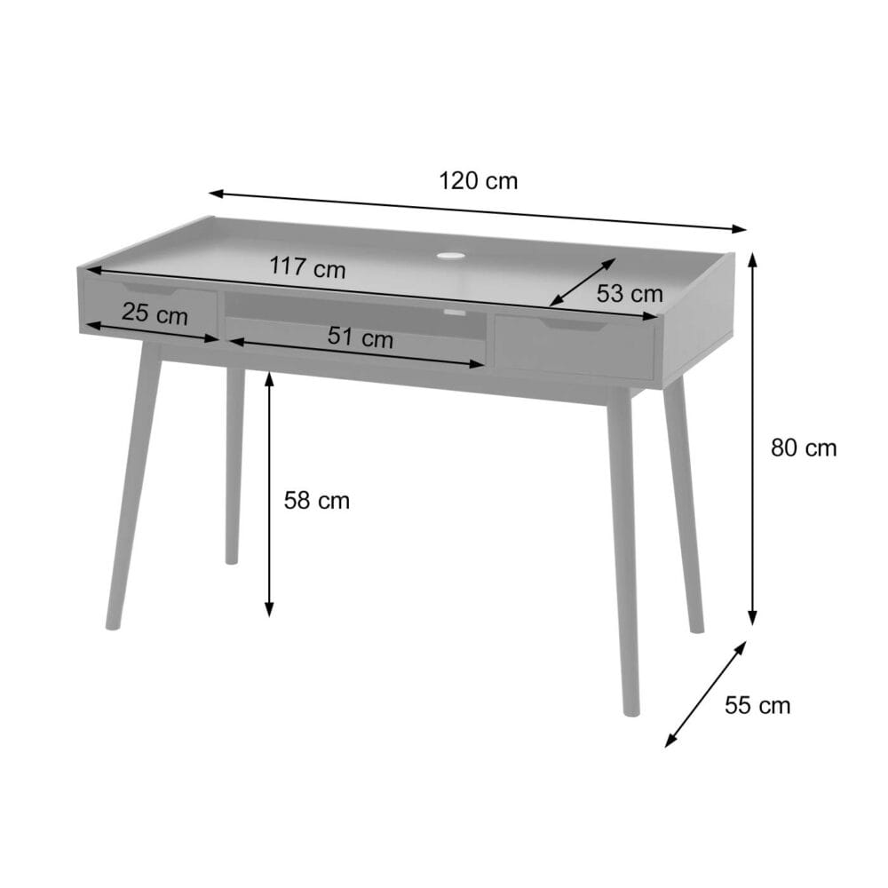 MDF 120x55cm dunkelgrau