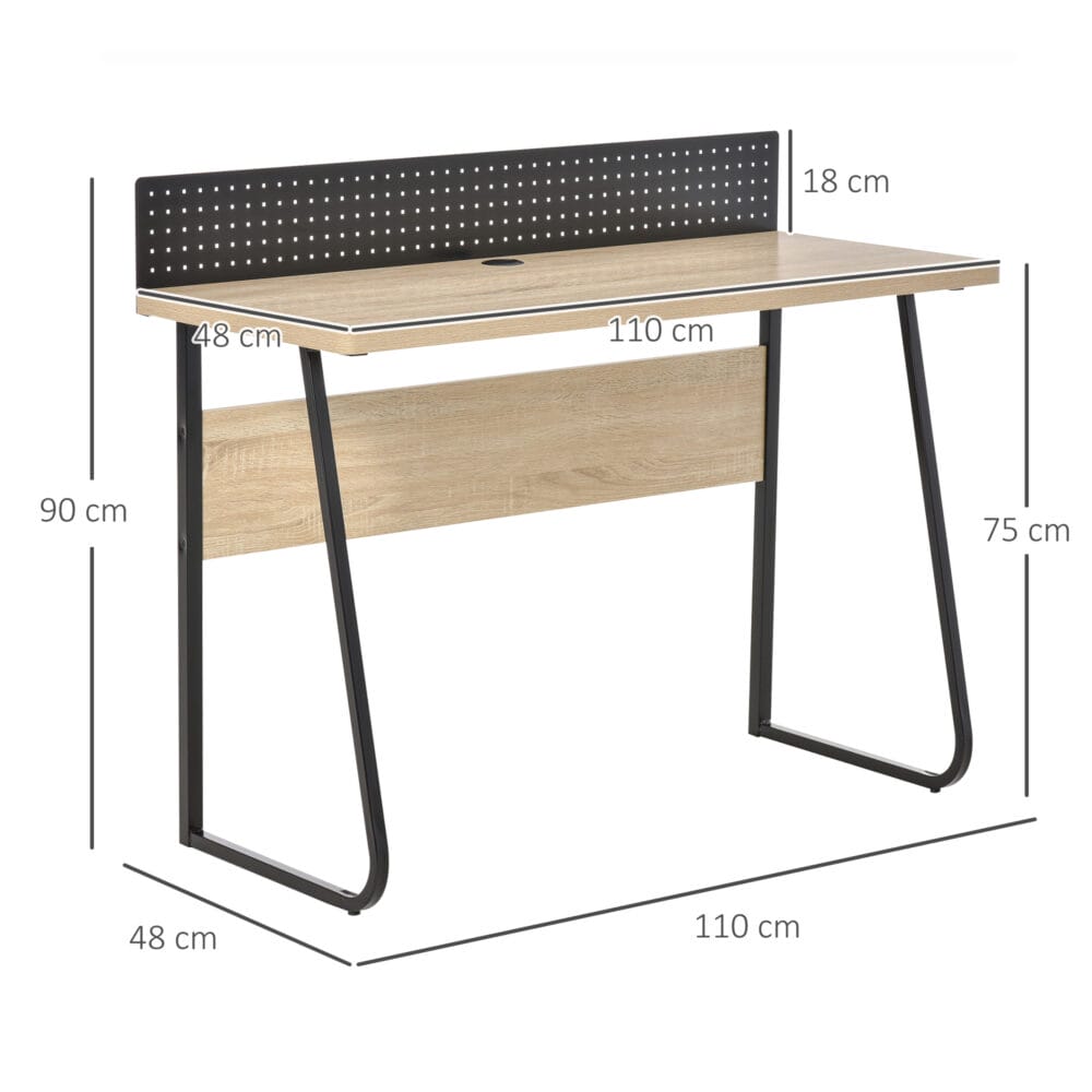 Schreibtisch Bürotisch mit Stecktafel Kabelmanagement-Loch 110x48x90cm
