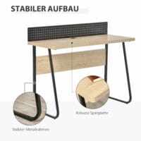Schreibtisch Bürotisch mit Stecktafel Kabelmanagement-Loch 110x48x90cm