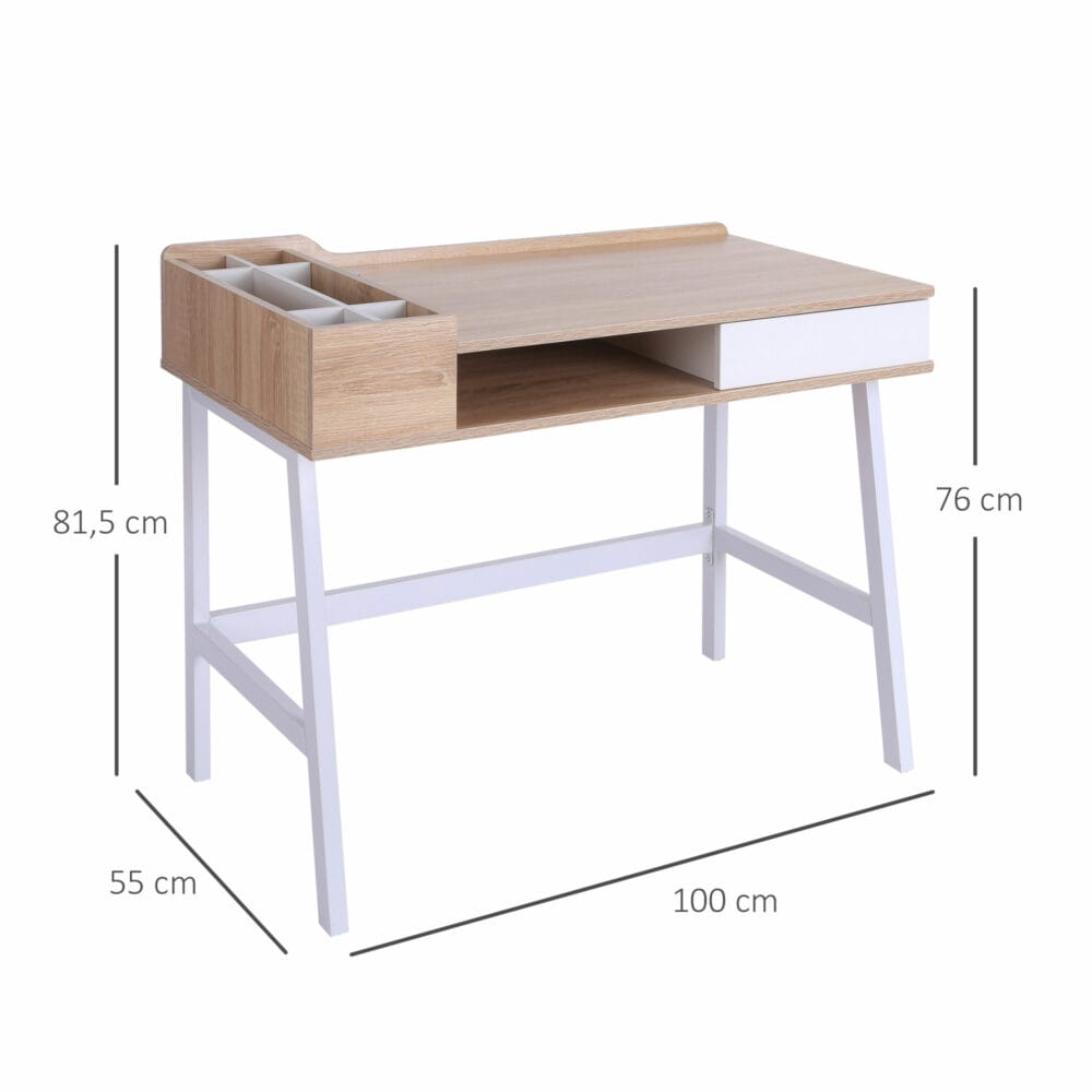 Schreibtisch Computertisch Bürotisch sechs Ablagefächern 100x55x81.5cm