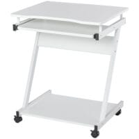 Schreibtisch Computertisch mit 4 Rollen PC-Tisch in Z-Form 60x48x73cm