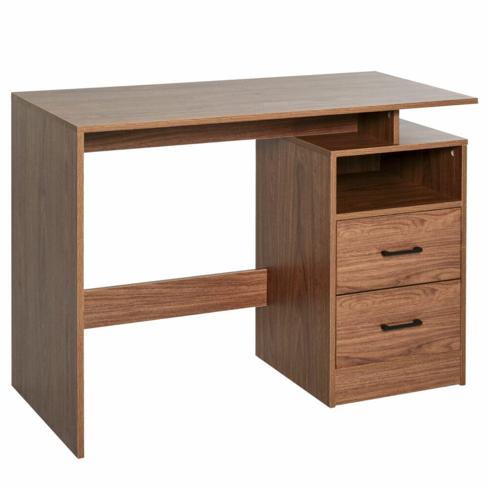 Schreibtisch Computertisch mit Ablagen 2 Schubladen107x48x76.2cm