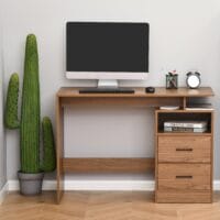 Schreibtisch Computertisch mit Ablagen 2 Schubladen107x48x76.2cm