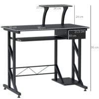 Schreibtisch Computertisch mit Schubladen 90x50x95cm