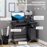 Schreibtisch Computertisch mit Schubladen 90x50x95cm
