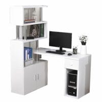 Schreibtisch Eckschreibtisch mit Bücherregal und Schublade 120x80x164cm