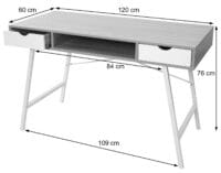 Schreibtisch HWC-E92 Bürotisch Computertisch 3D-Struktur 120x60xcm schwarz