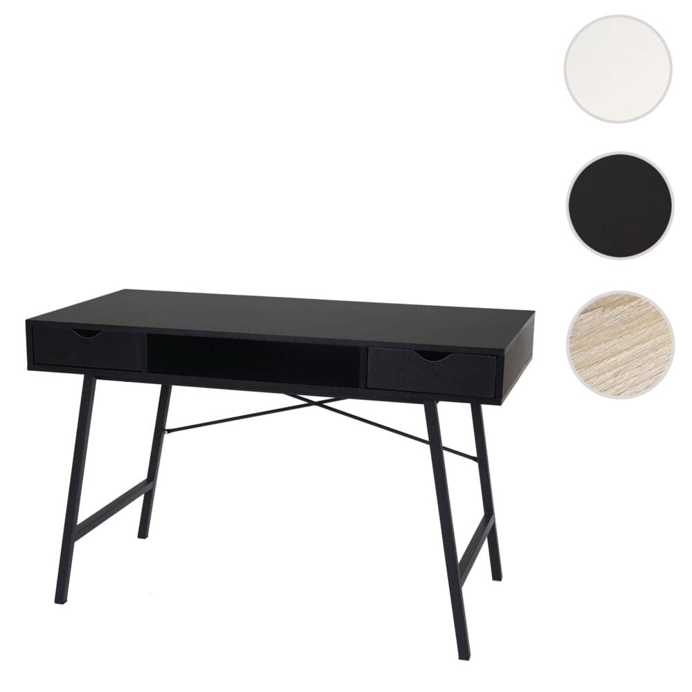 Schreibtisch HWC-E92 Bürotisch Computertisch 3D-Struktur 120x60xcm schwarz