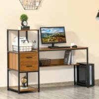 Schreibtisch Industriell mit 2 Schubladen 140x50x110cm