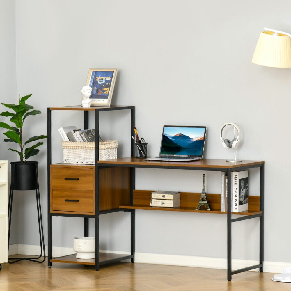 Schreibtisch Industriell mit 2 Schubladen 140x50x110cm