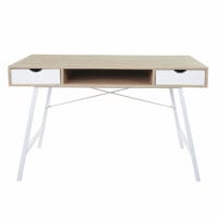 Schreibtisch Konsolentisch 3D-Struktur 120x60cm naturbraun weiss