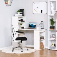 Schreibtisch Küchentisch mit Regal weiss 120x55x120cm
