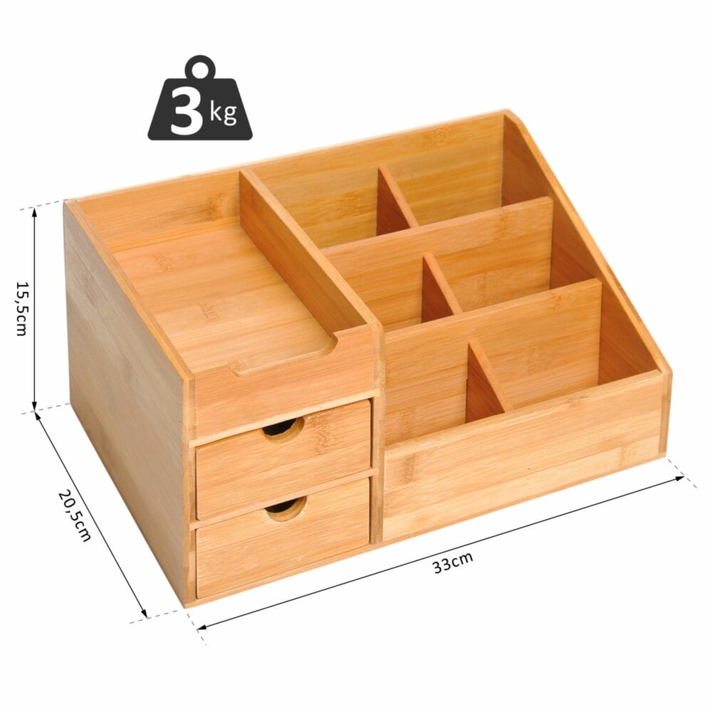 Schreibtisch Organizer Regal mit 2 Schubladen