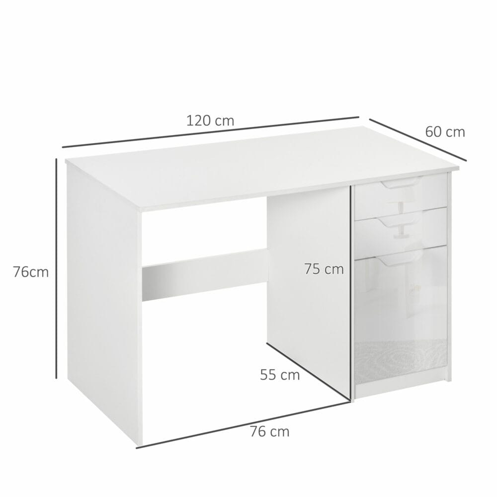 Schreibtisch mit 2 Schubladen 120x60x76cm