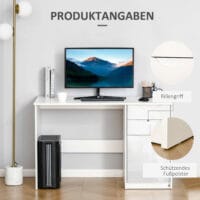 Schreibtisch mit 2 Schubladen 120x60x76cm