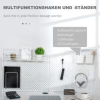 Schreibtisch mit 2 Schubladen Notizgitter Stofftasche mit Gitterwand