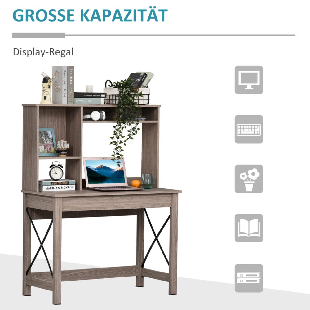 Schreibtisch mit Bücherregal 105x50x137.5cm