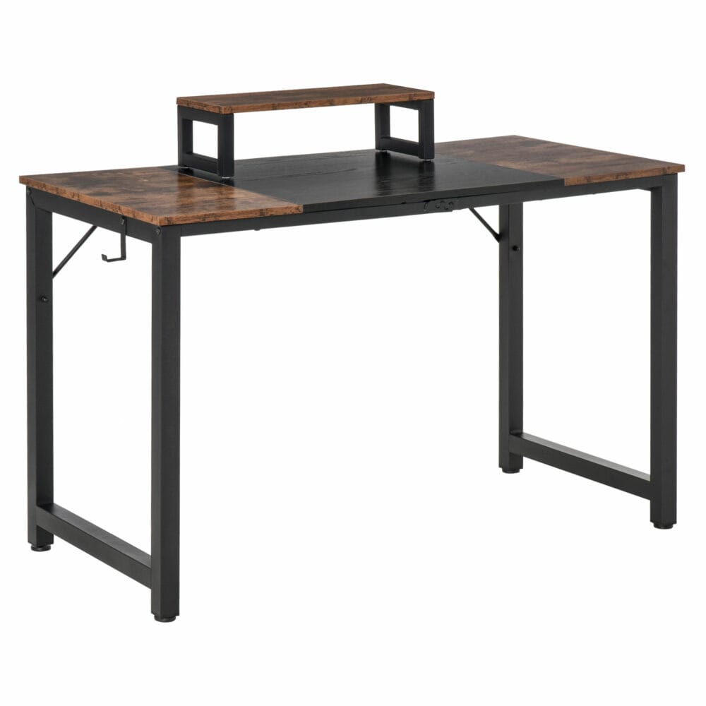 Schreibtisch mit Monitorerhöhung Rustikal 120x60x73.5cm