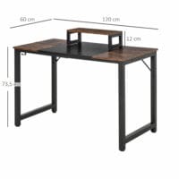 Schreibtisch mit Monitorerhöhung Rustikal 120x60x73.5cm