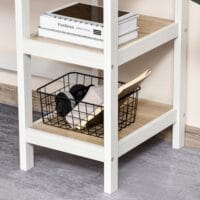Schreibtisch mit Regal Bürotisch Natur+Weiss 110x48x76.2cm