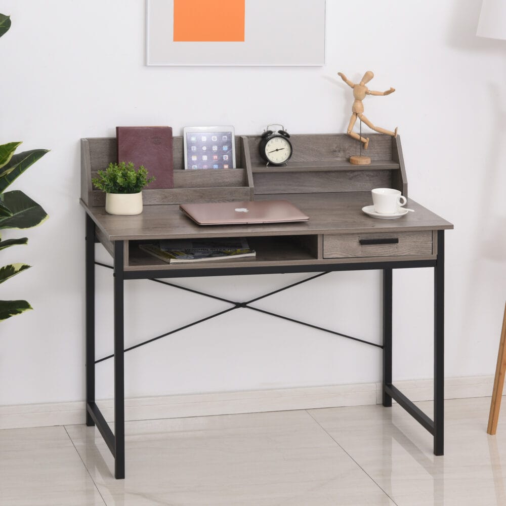 Schreibtisch mit Regal Schublade Computertisch 106x53x95cm