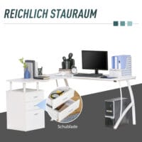 Schreibtisch mit Schubladen Eck-Schreibtisch 143.5x143.5x76cm