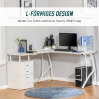 Schreibtisch mit Schubladen Eck-Schreibtisch 143.5x143.5x76cm